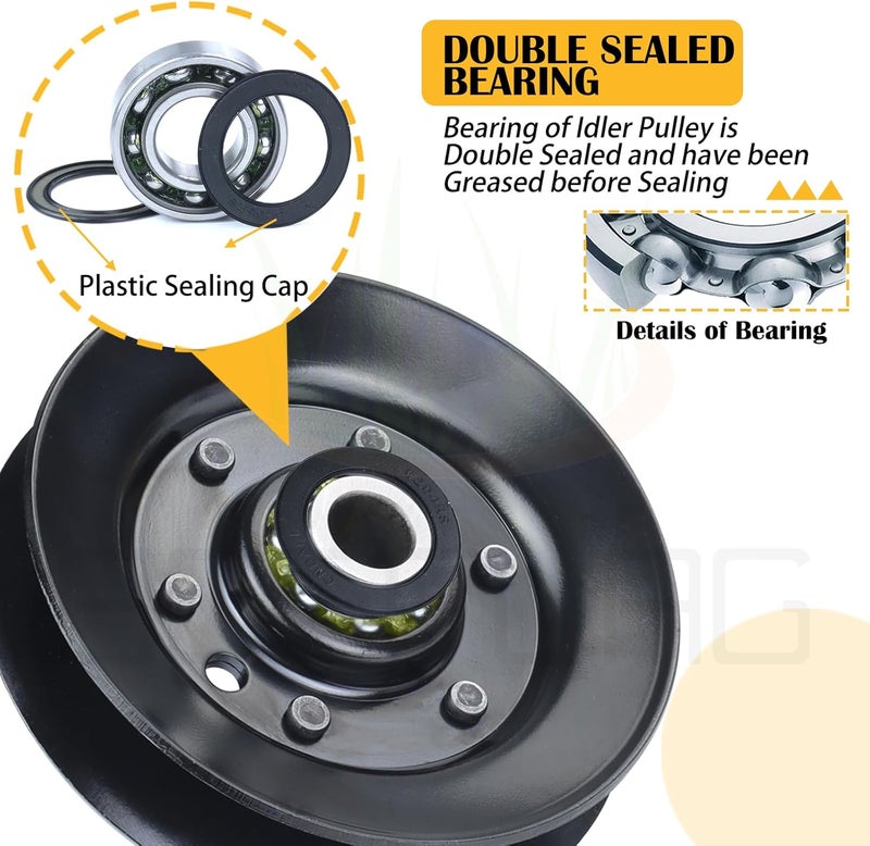 BOSFLAG 756-04325 Idler Pulley Replaces MTD 756-04325 Cub Cadet 756-04325 Troy Built 756-04325 Pulley 756-04325 756 04325 75604325 for Craftsman T1000 T1200 T1400 T1600 T1800 T2700 T1100 T3000 Tractor - Image 3